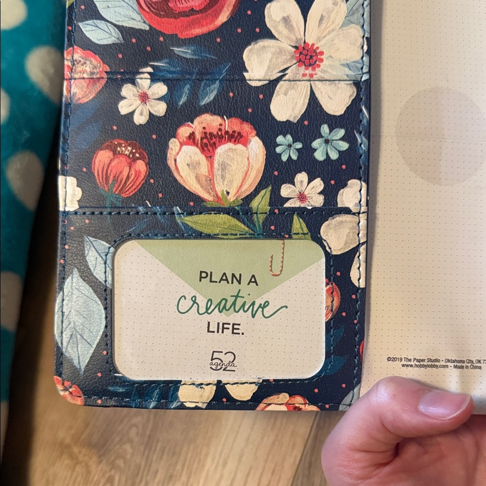 The Paper Studio Floral Agenda Planner - Navy with Red & Cream Accents - Picture 8 of 9